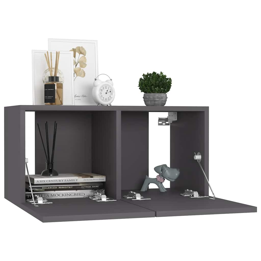 vidaXL Meuble TV 5 pcs Aggloméré Gris