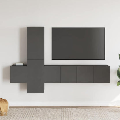 vidaXL Meuble TV 5 pcs Aggloméré Gris