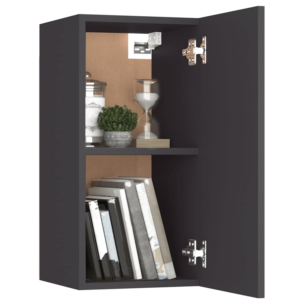 vidaXL Meuble TV, 3 pcs, gris, bois d'ingénierie