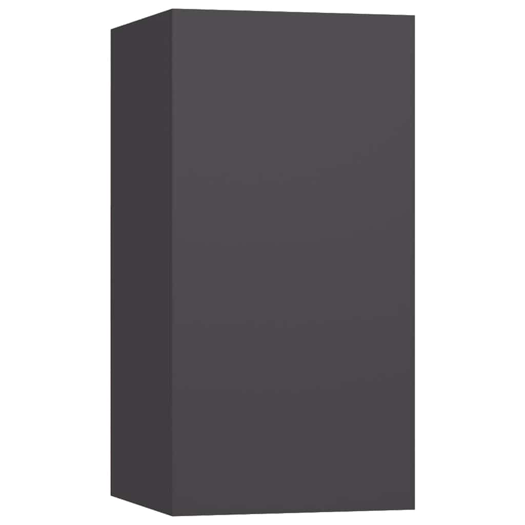 vidaXL Meuble TV, 3 pcs, gris, bois d'ingénierie