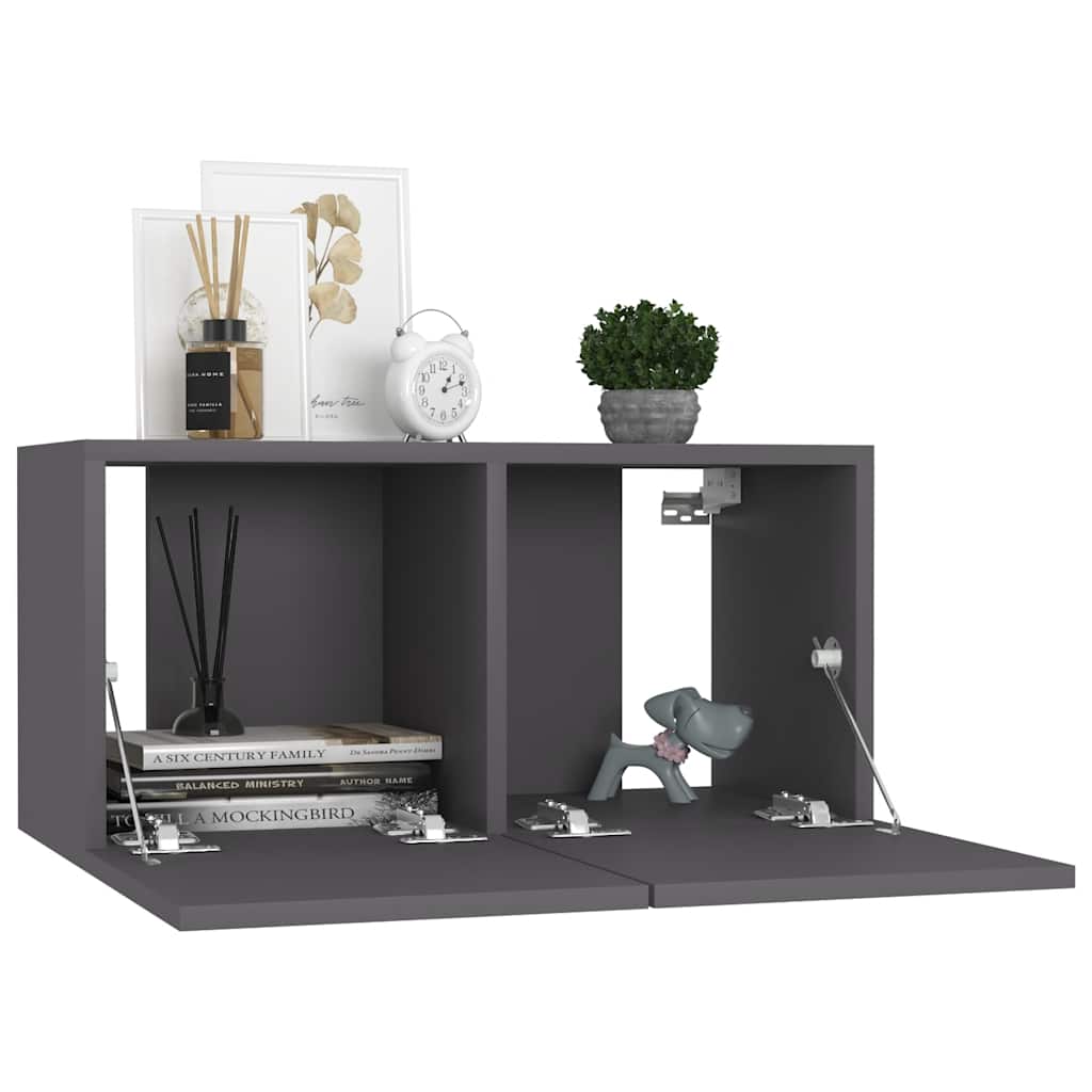 vidaXL Ensemble de meubles TV 6 pièces Gris Bois d'ingénierie