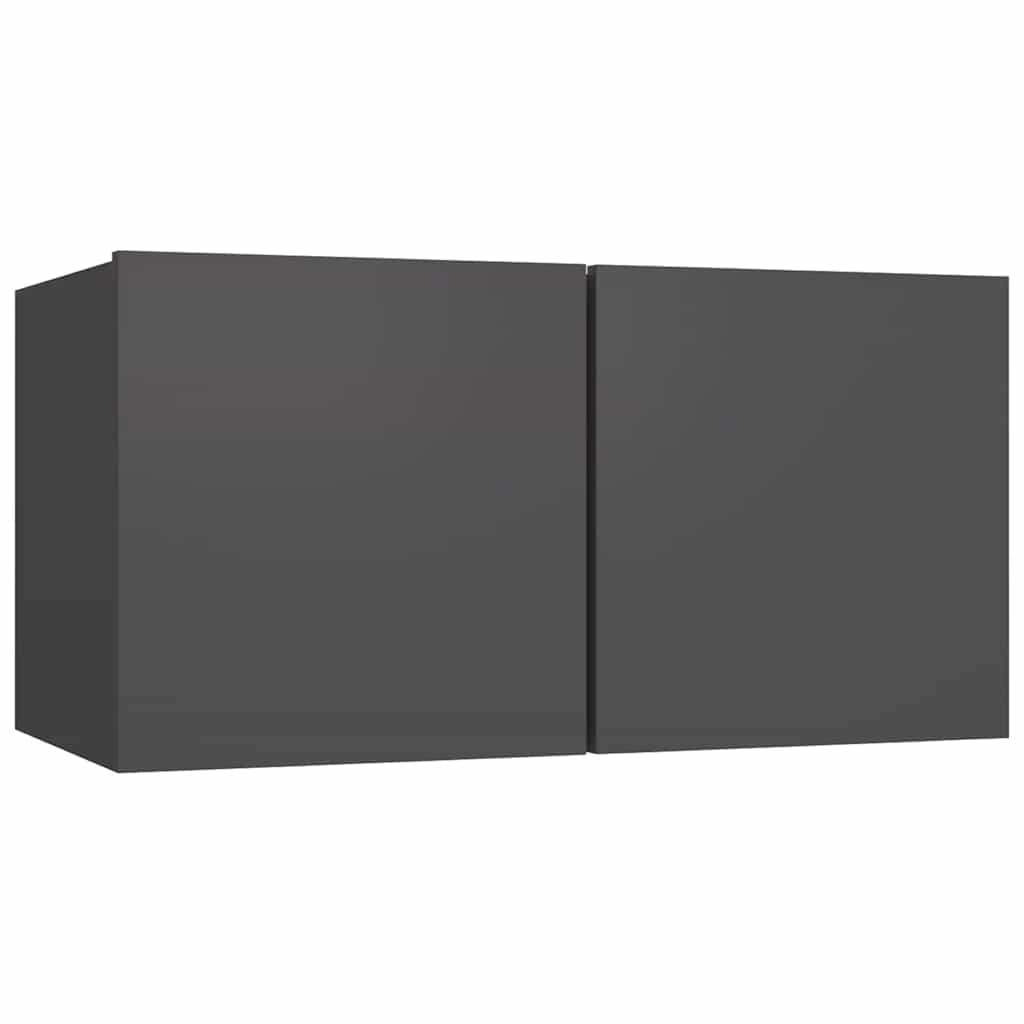 vidaXL Ensemble de 7 meubles TV Gris Bois d'ingénierie