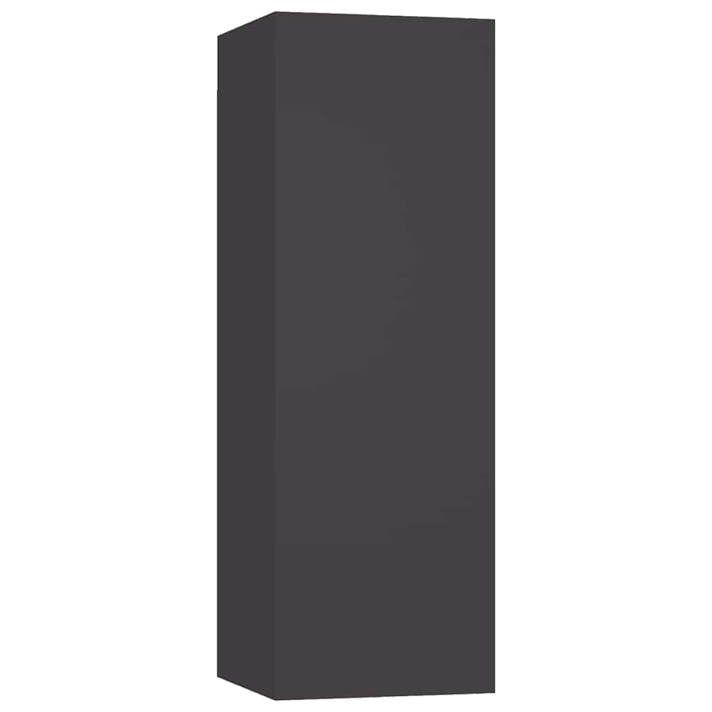 vidaXL Meuble TV, 3 pcs, gris, bois d'ingénierie