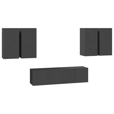 vidaXL Ensemble de meubles TV 6 pcs Gris Bois d'ingénierie