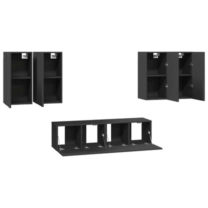 vidaXL Ensemble de meubles TV 6 pcs Gris Bois d'ingénierie
