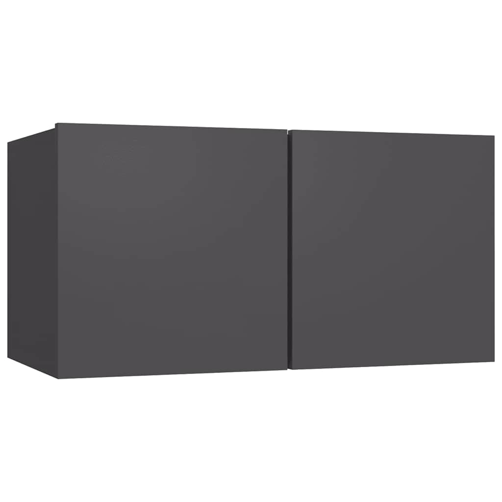 vidaXL Ensemble de meubles TV 4 pièces Gris Bois d'ingénierie