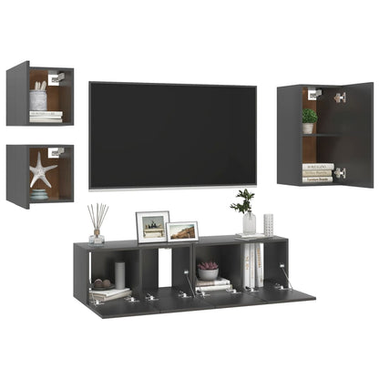 vidaXL Meuble TV 5 pcs Aggloméré Gris