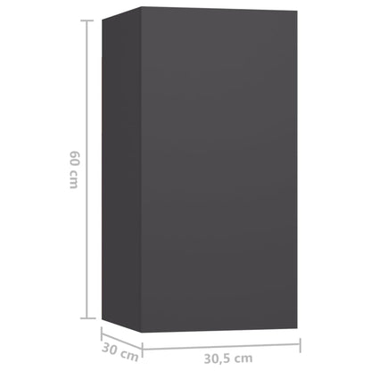vidaXL Meuble TV 5 pcs Aggloméré Gris