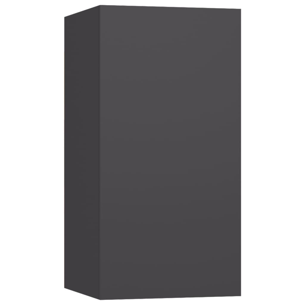 vidaXL 4-tlg. TV-Schrank-Set Grau Holzwerkstoff