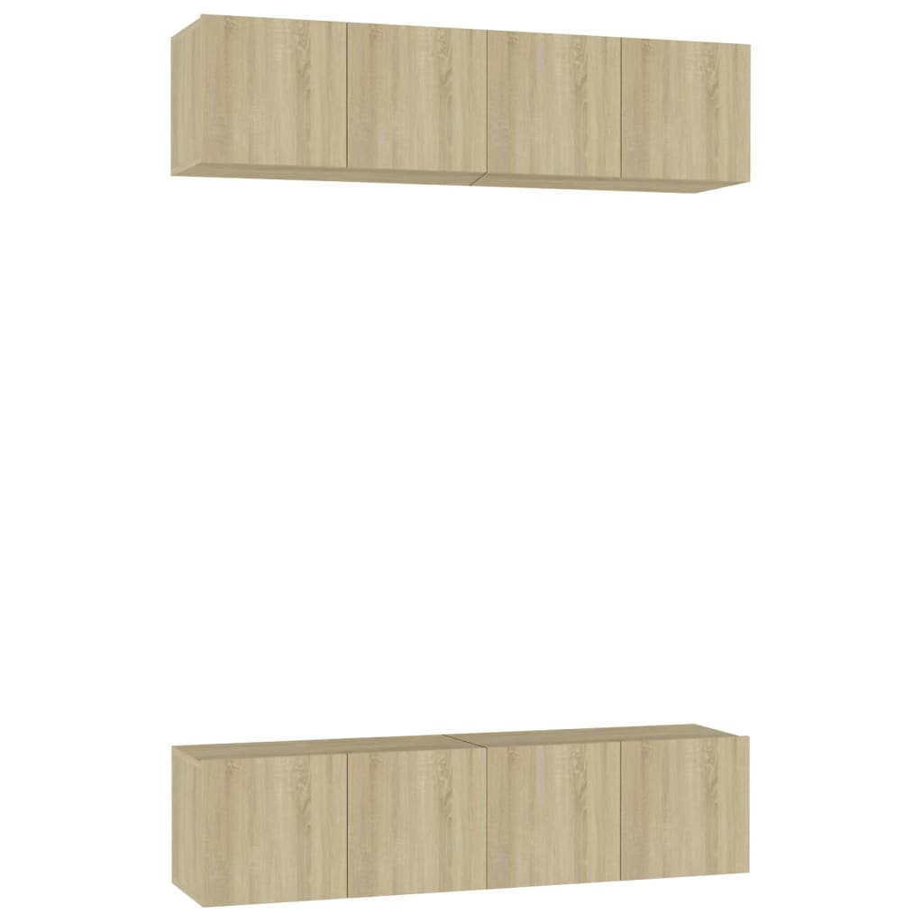 vidaXL Meubles TV 4 pcs Chêne Sonoma 60x30x30 cm Bois d'ingénierie