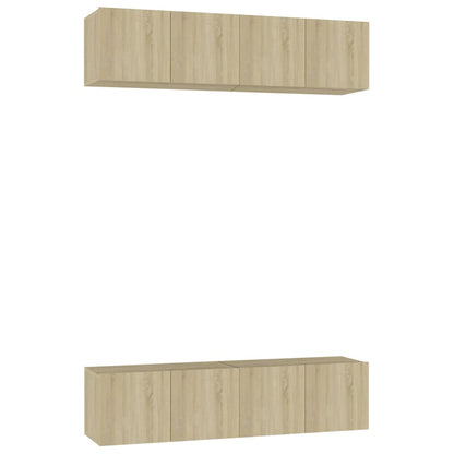 vidaXL Meubles TV 4 pcs Chêne Sonoma 60x30x30 cm Bois d'ingénierie