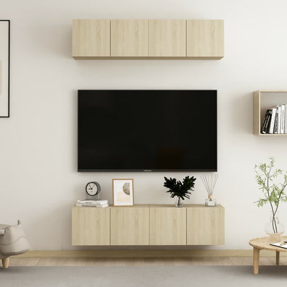 vidaXL Meubles TV 4 pcs Chêne Sonoma 60x30x30 cm Bois d'ingénierie