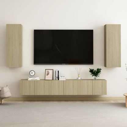 vidaXL Meuble TV 5 pièces Bois d'ingénierie Chêne Sonoma