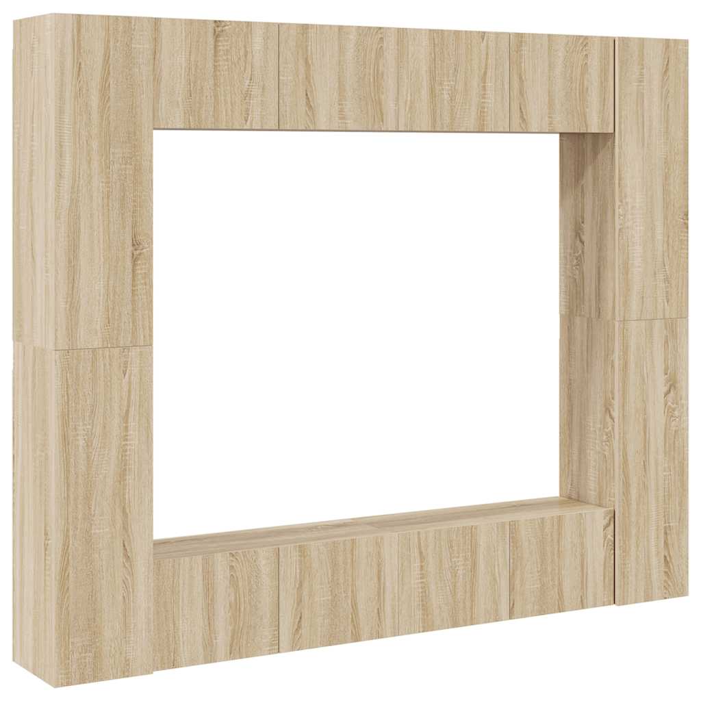 vidaXL Ensemble de 8 meubles TV Chêne Sonoma Bois d'ingénierie