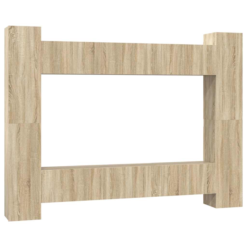 vidaXL Meuble TV, 10 pcs, chêne sonoma, aggloméré