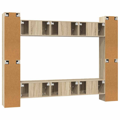 vidaXL Meuble TV, 10 pcs, chêne sonoma, aggloméré