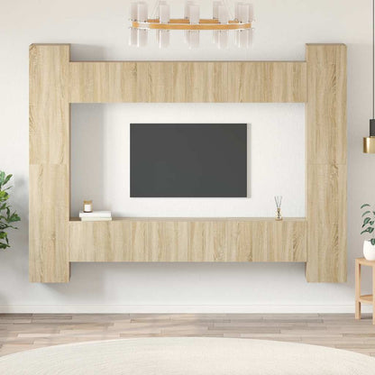 vidaXL Meuble TV, 10 pcs, chêne sonoma, aggloméré
