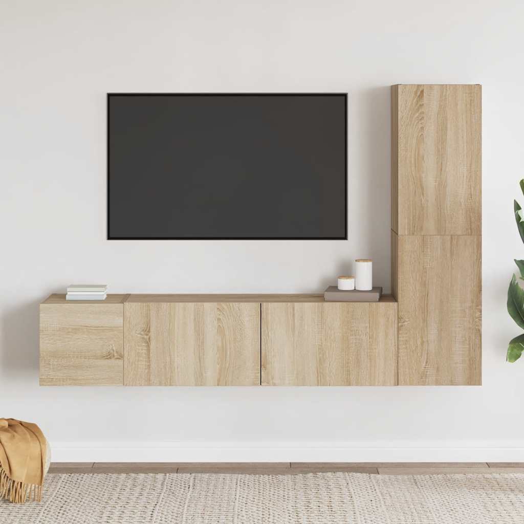 vidaXL Ensemble de 3 meubles TV chêne Sonoma en aggloméré