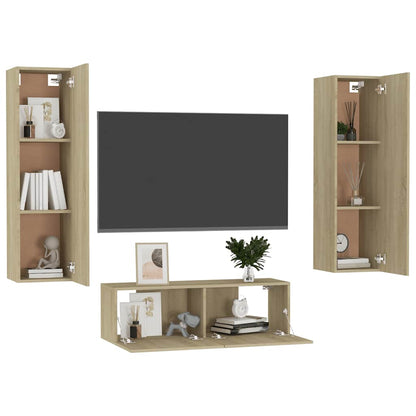 vidaXL Ensemble de 3 meubles TV chêne Sonoma en aggloméré