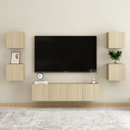 vidaXL Meuble TV 6 pièces Aggloméré Chêne Sonoma