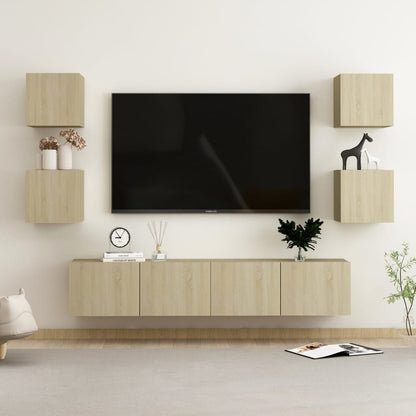 vidaXL Meuble TV 6 pièces Aggloméré Chêne Sonoma