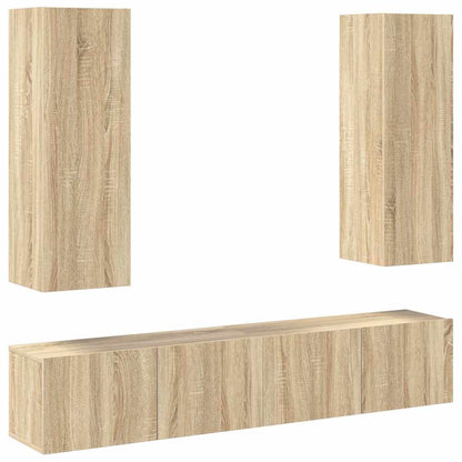 vidaXL Meuble TV 4 pcs Aggloméré Chêne Sonoma