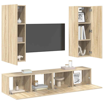 vidaXL Meuble TV 4 pcs Aggloméré Chêne Sonoma