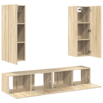 vidaXL Meuble TV 4 pcs Aggloméré Chêne Sonoma