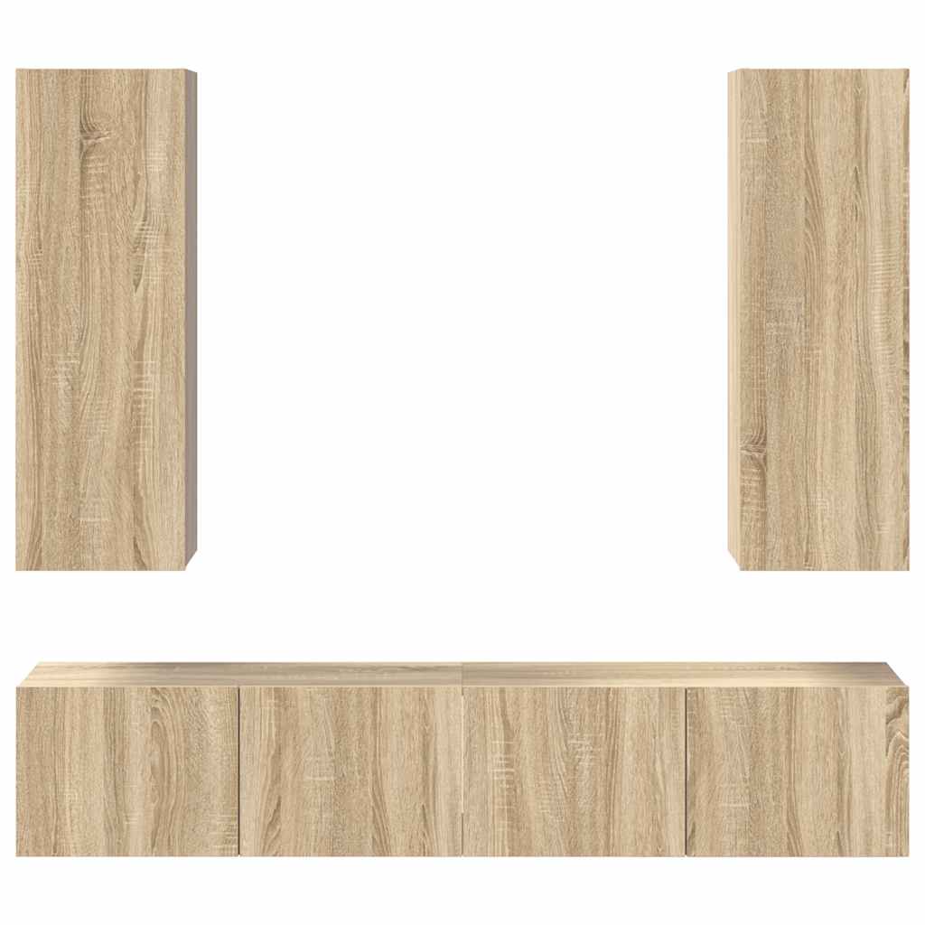 vidaXL Meuble TV 4 pcs Aggloméré Chêne Sonoma
