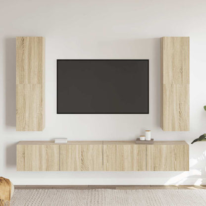 vidaXL Meuble TV 4 pcs Aggloméré Chêne Sonoma