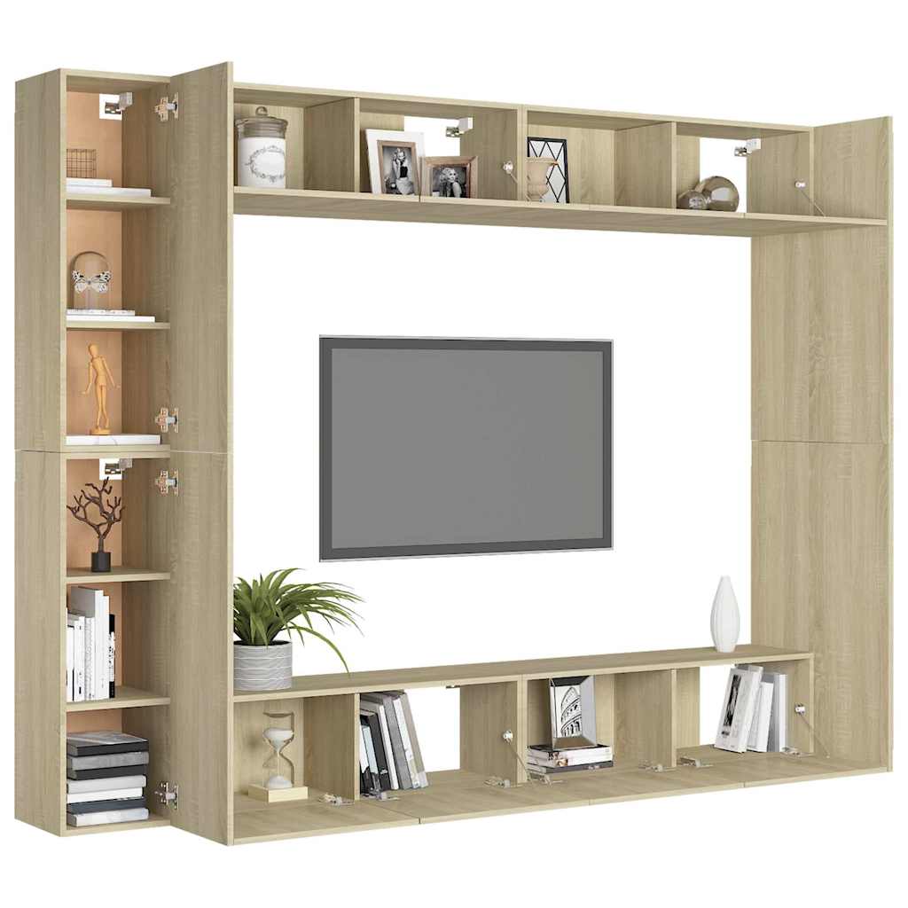 vidaXL Ensemble de 8 meubles TV Chêne Sonoma Bois d'ingénierie