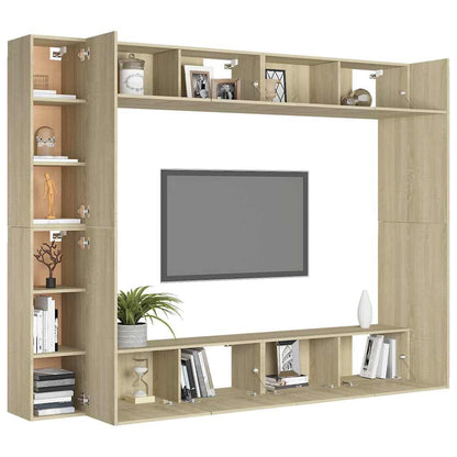 vidaXL Ensemble de 8 meubles TV Chêne Sonoma Bois d'ingénierie
