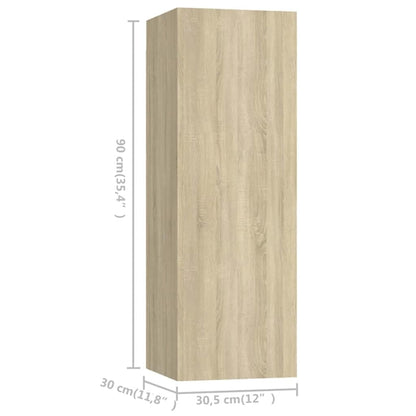 vidaXL Ensemble de 8 meubles TV Chêne Sonoma Bois d'ingénierie