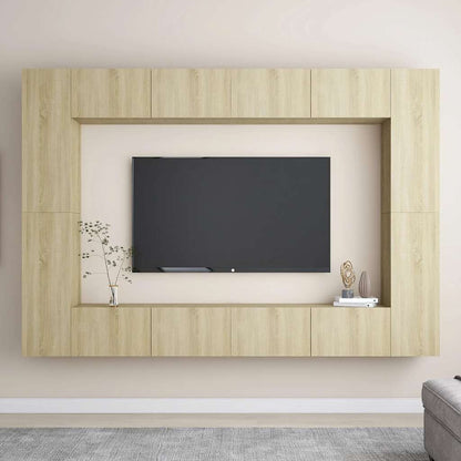 vidaXL Ensemble de 8 meubles TV Chêne Sonoma Bois d'ingénierie