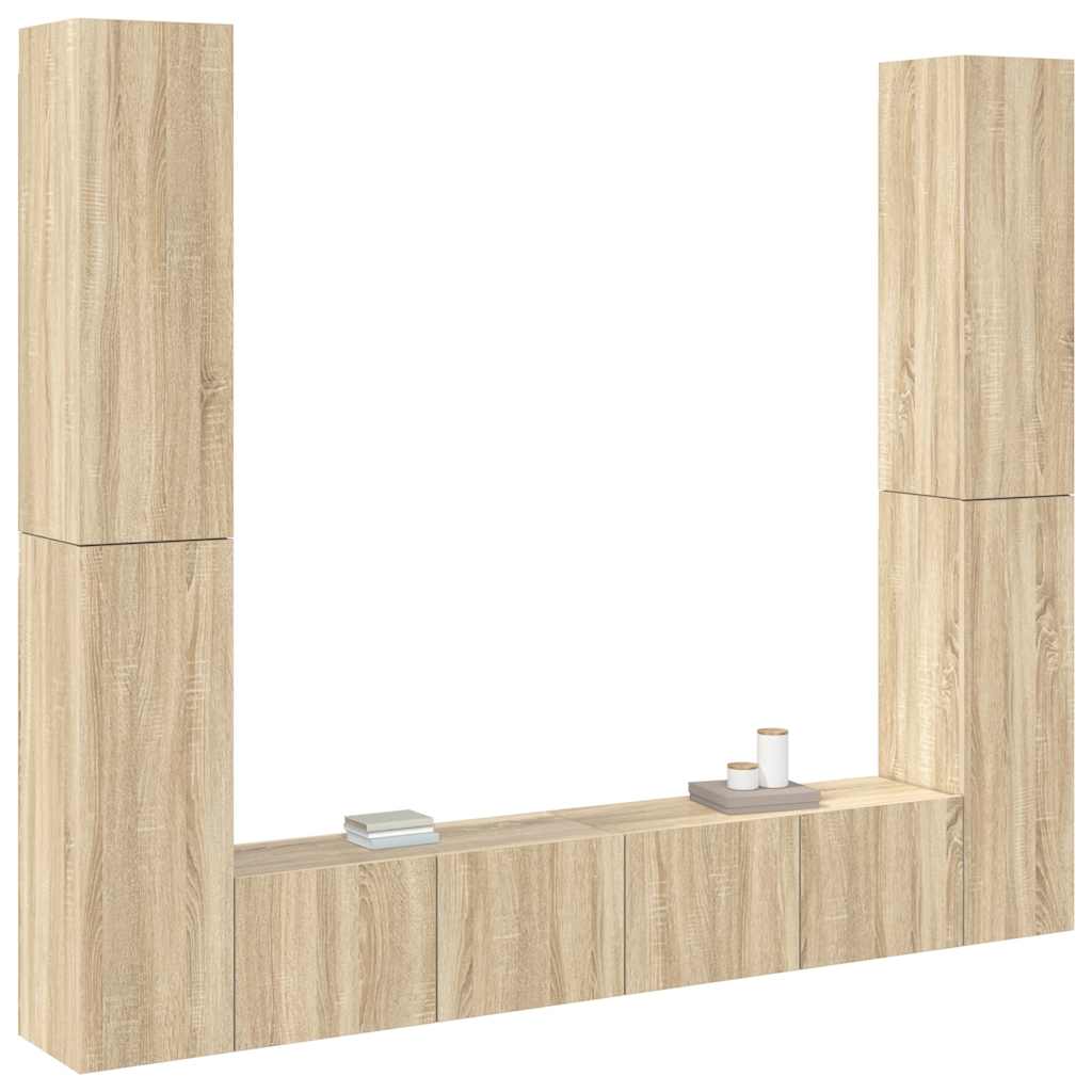 vidaXL Meuble TV 6 pièces Aggloméré Chêne Sonoma