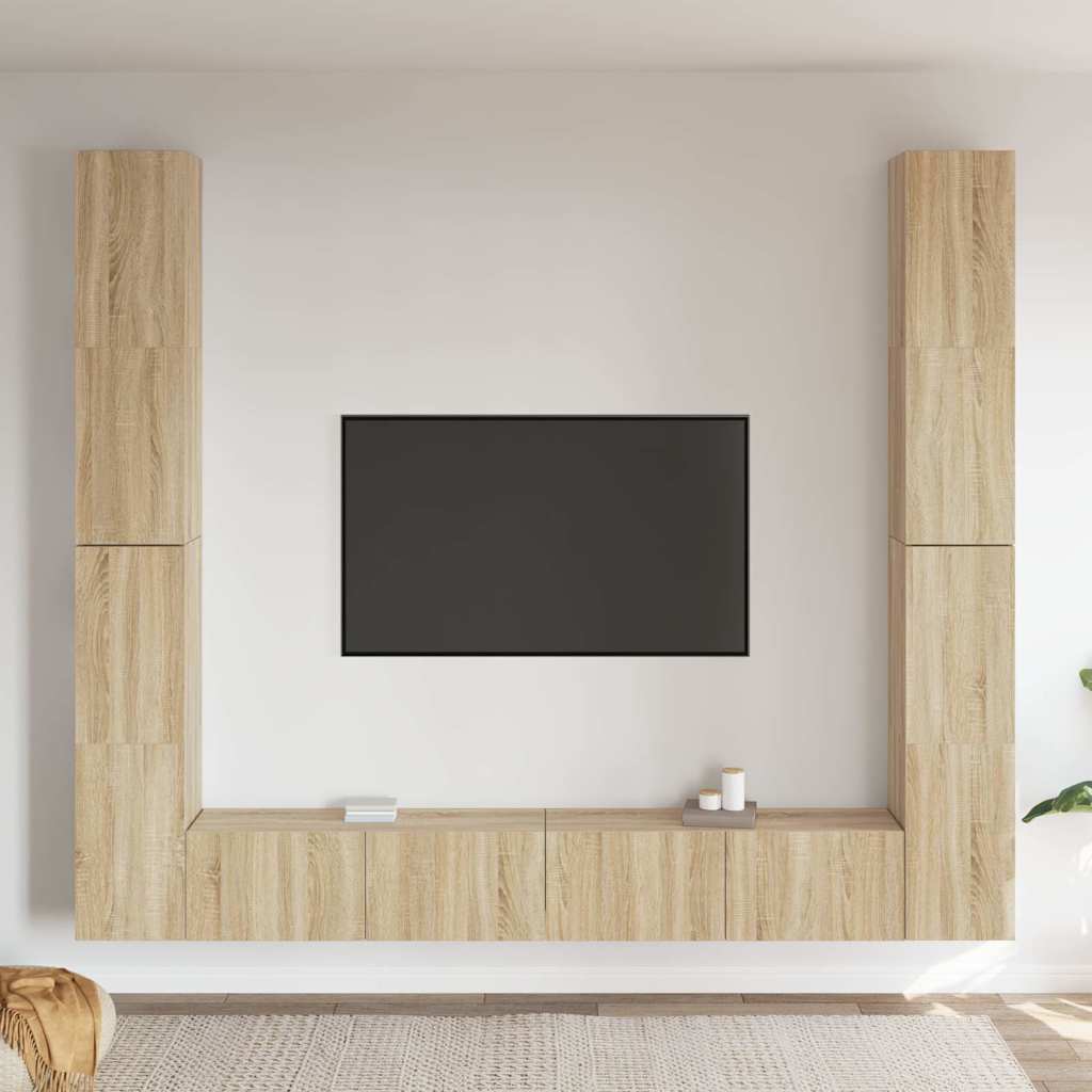 vidaXL Meuble TV 6 pièces Aggloméré Chêne Sonoma