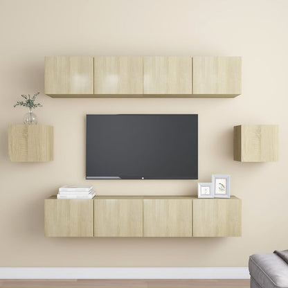 vidaXL Meuble TV 6 pièces Aggloméré Chêne Sonoma