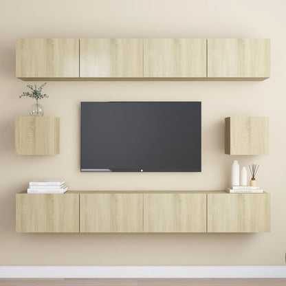 vidaXL Meuble TV 6 pièces Aggloméré Chêne Sonoma