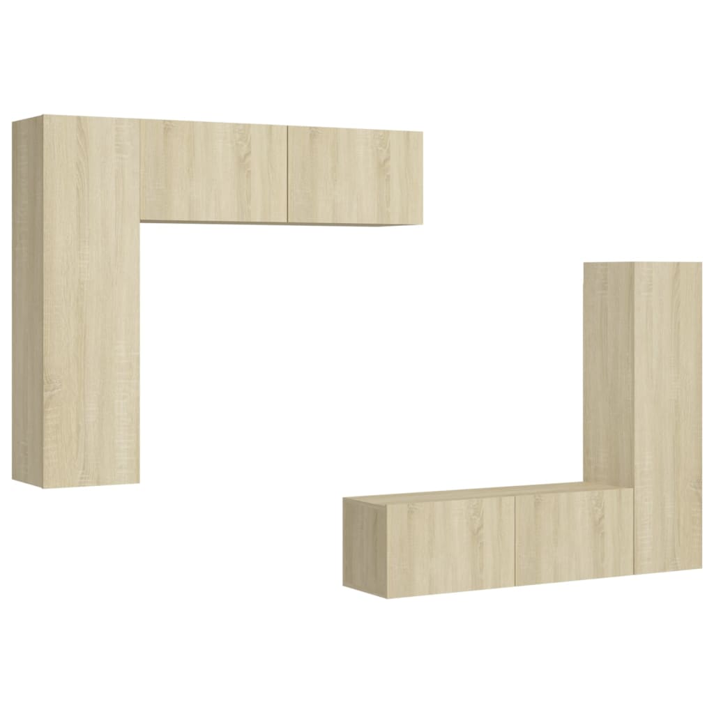 vidaXL 4-tlg. TV-Schrank-Set Sonoma-Eiche Holzwerkstoff