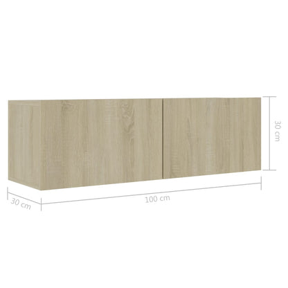 vidaXL Ensemble de 8 meubles TV Chêne Sonoma Bois d'ingénierie