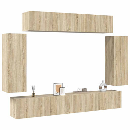 vidaXL Meuble TV 6 pièces Aggloméré Chêne Sonoma