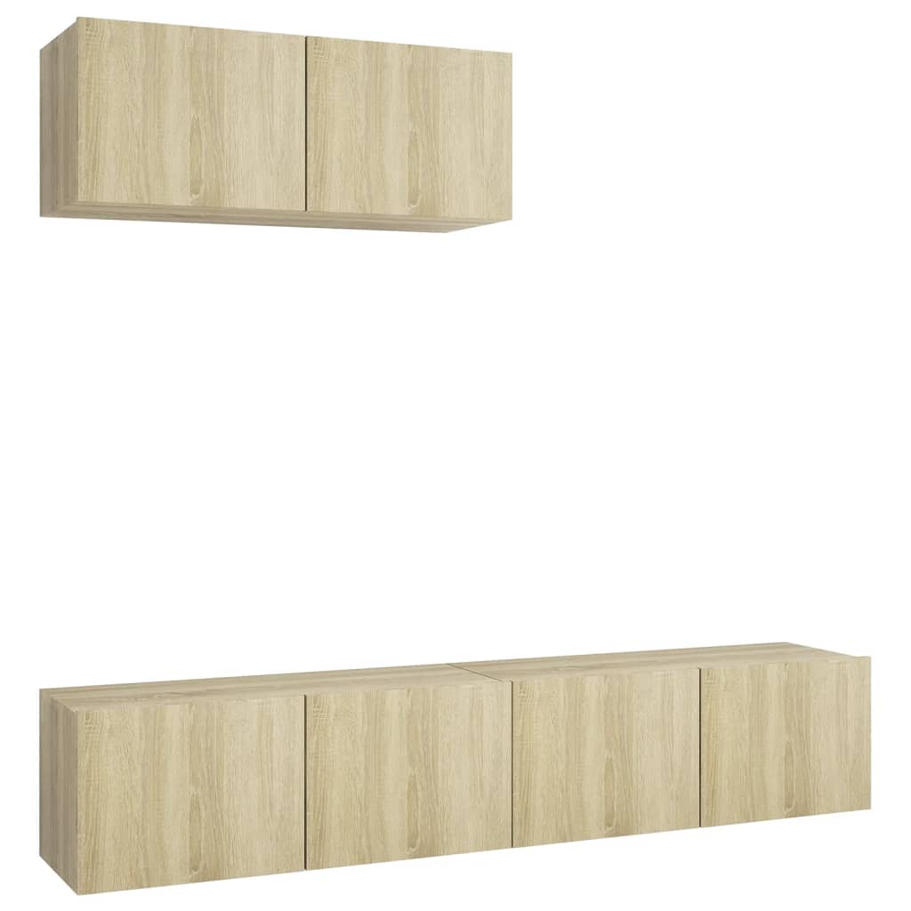 vidaXL Meubles TV 3 pcs Chêne Sonoma Aggloméré