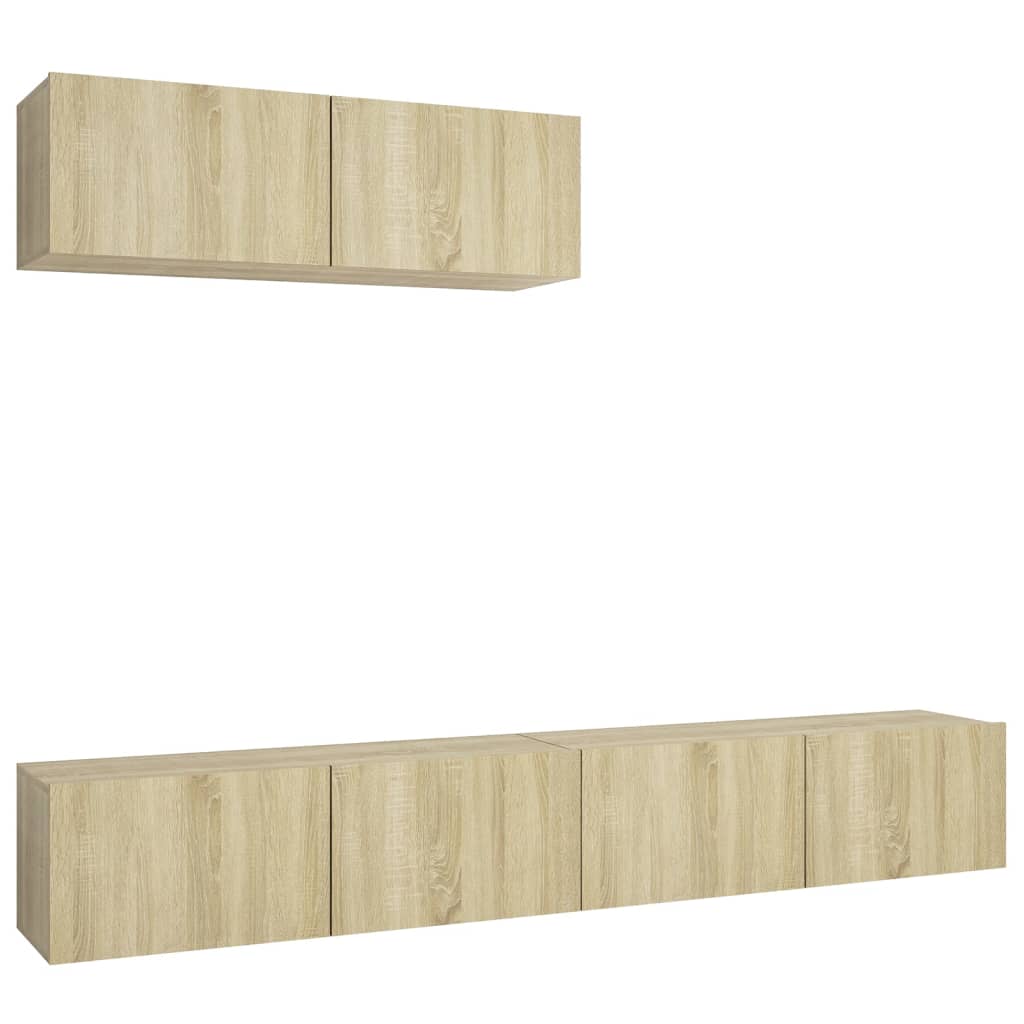 vidaXL Meubles TV 3 pcs Chêne Sonoma Aggloméré