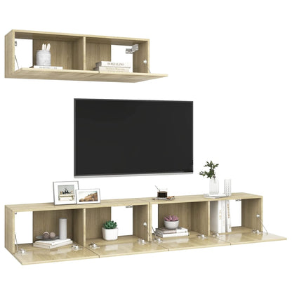 vidaXL Meubles TV 3 pcs Chêne Sonoma Aggloméré