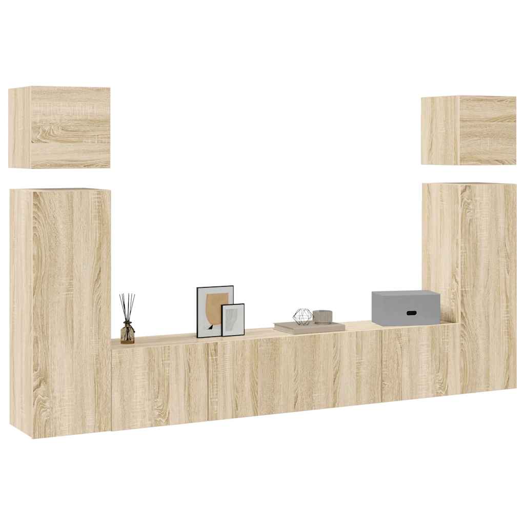 vidaXL Ensemble de 8 meubles TV Chêne Sonoma Bois d'ingénierie