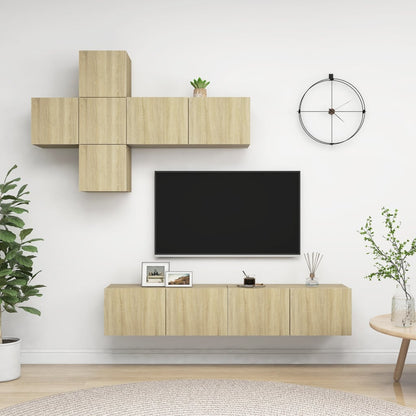 vidaXL Ensemble de meubles TV 7 pcs Bois d'ingénierie chêne sonoma