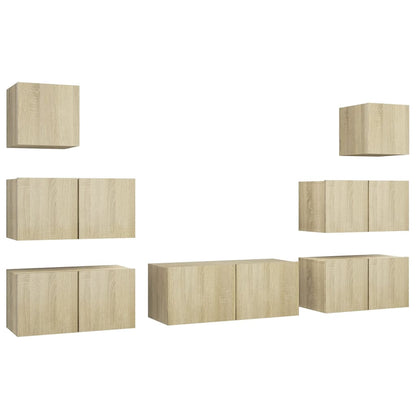 vidaXL Ensemble de meubles TV 7 pcs Bois d'ingénierie chêne sonoma