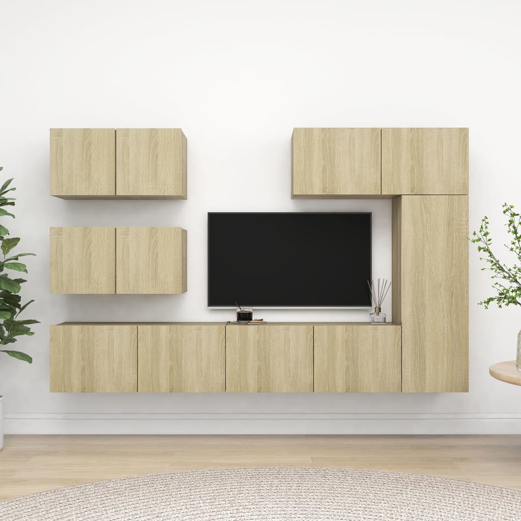 vidaXL Meuble TV 6 pièces Aggloméré Chêne Sonoma
