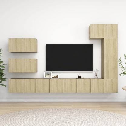 vidaXL Ensemble de 8 meubles TV Chêne Sonoma Bois d'ingénierie