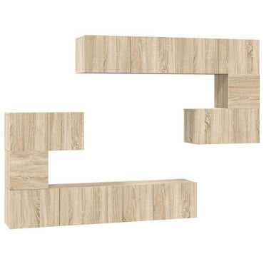 vidaXL Ensemble de 8 meubles TV Chêne Sonoma Bois d'ingénierie